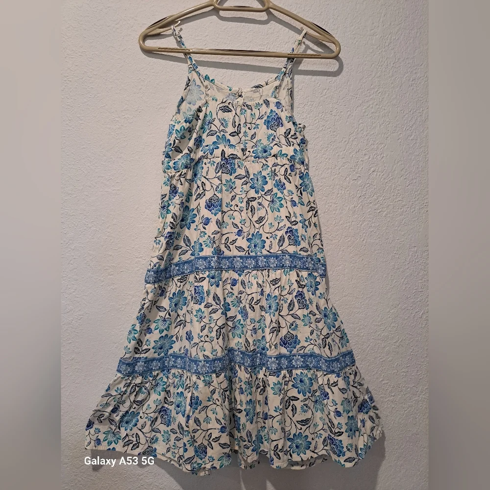 Floral Blue and White Kids Dress